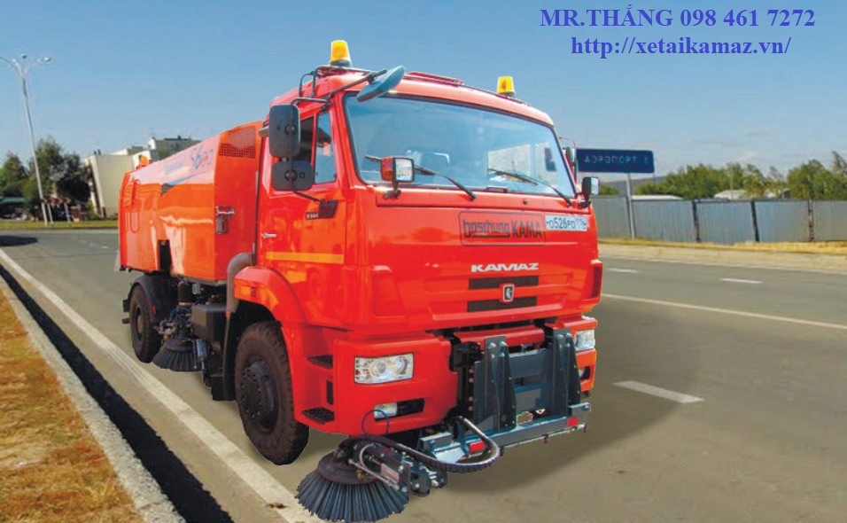 XE QUÉT + HÚT + TÉC NƯỚC PHUN RỬA ĐƯỜNG KAMAZ 53605 ( 4X2 )