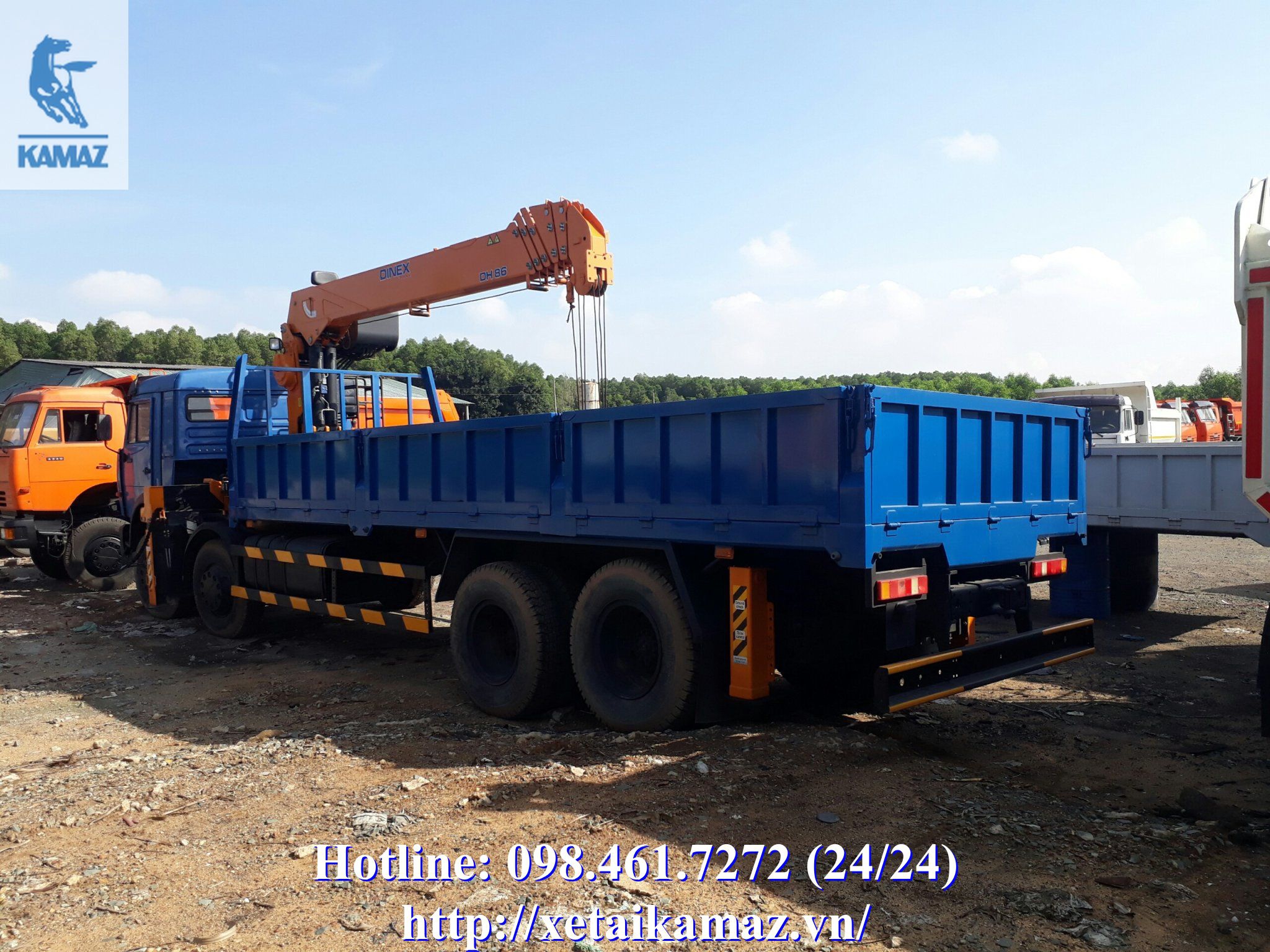 XE TẢI KAMAZ 4 CHÂN 6540 GẮN CẨU 8 TẤN - DINEX (HÀN QUỐC)