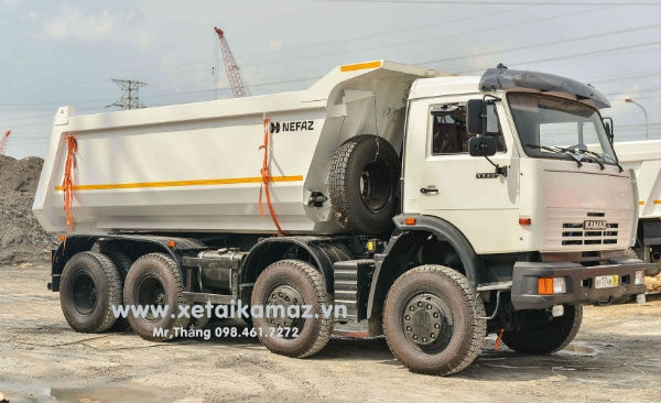 XE BEN KAMAZ 6540 (8X4)|THÙNG ĐÚC OVAL 15 KHỐI|XE BEN 17TẤN|XE BEN KAMAZ 4 CHÂN| XE BEN GA CƠ - EURO II