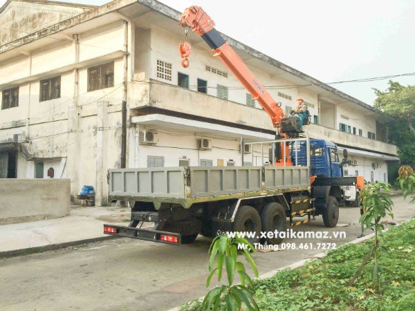 Xe tải cẩu Kamaz 53228 (6x6), gắn cẩu Dinex 7 tấn| Xe KAMAZ 3 cầu gắn cẩu 7 tấn
